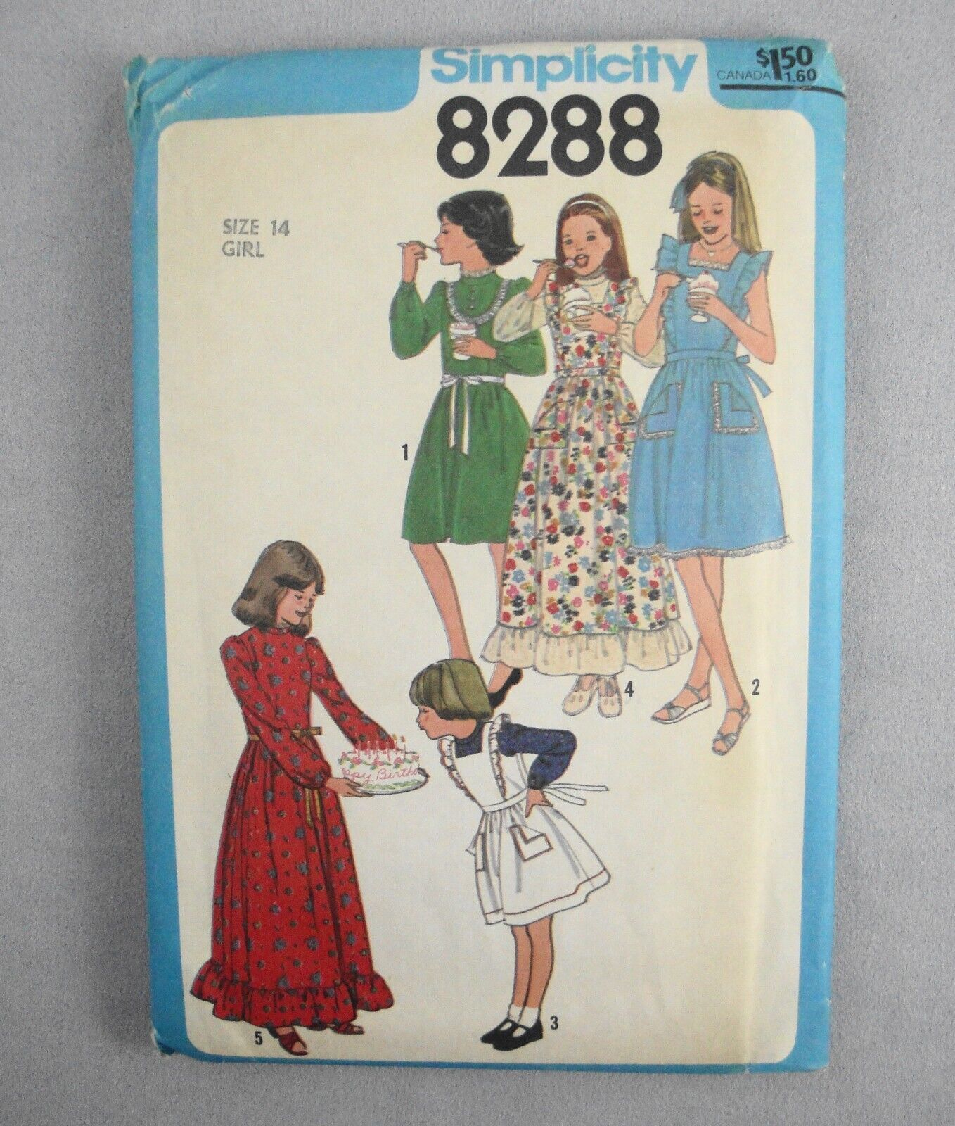 Simplicity 8288 Girls 14  70's Pioneer Prairie Dress Pinafore Sundress 2 Lengths - £5.11 GBP