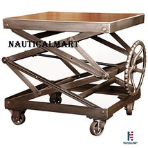 NauticalMart Vintage Industrial Adjustable Scissor Lift Table  - $799.00