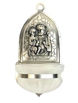 Holy Water Font - Saint Joseph, gold, brass, religious gift, handmade - $20.50