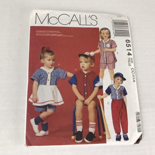 McCall's Sewing Pattern 6514 Toddler VTG 1993 Romper Skirt Pant Short Sizes 2-4 - £11.60 GBP