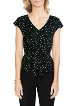 Nwt Vince Camuto Black White Dots Career Top Blouse Size M 79 - £39.12 GBP