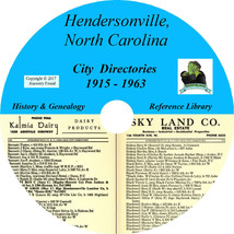 Hendersonville North Carolina City Directory - Genealogy - 17 Books On Cd Dvd - £5.40 GBP