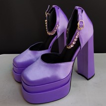 Women&#39;s Pumps Genuine Leather Silk Shoe Satin 41 - £35.92 GBP