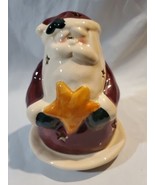 7 &quot;SANTA CLAUS w STAR TEA LIGHT HOLDER Christmas Holiday Decor - $21.77