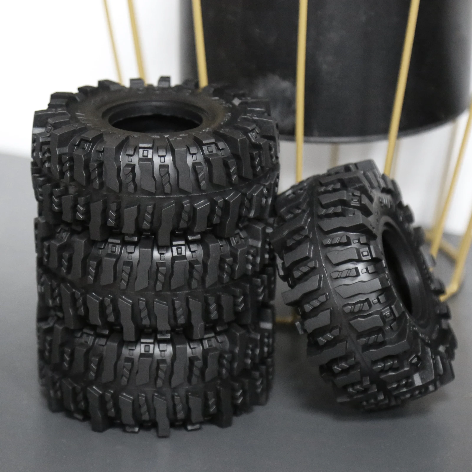 4PCS 118*45mm 1.9 Inch Rubber Tire Wheel Tyre for 1/10 RC Crawler Car SCX10 TRX4 - £33.49 GBP