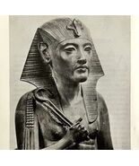 1942 Egypt Akhnaton Statue Historical Print Antique Ephemera 8x5  - $366.69 MXN