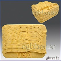2D Silicone Soap/Candle Mold - The Flag of the United States - free shipping - £26.67 GBP