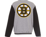 NHL Boston Bruins Reversible Full Snap Fleece Jacket JH Design Embroider... - £103.90 GBP