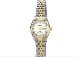 Womens Armitron Crystal Dress Watch 75-2475MOP, Silver/Gold Coin Edge Bezel 24mm - £37.87 GBP