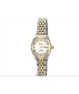 Womens Armitron Crystal Dress Watch 75-2475MOP, Silver/Gold Coin Edge Be... - £37.84 GBP