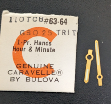 NOS Bulova Caravelle 110TCB GSQ25 TRIT Watch Hand Set #63/64 Gold Tritium Square - £15.81 GBP