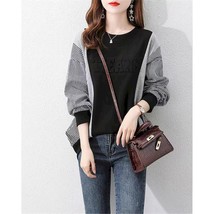 Fashion Pullovers Women Spring Autumn New Korean Style Loose Shirt Stitching Pul - £118.31 GBP