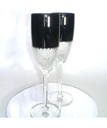 Faberge Black Crystal Flutes Diamond pattern in the original box - $617.40 CAD