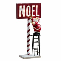 Santa Clause Lighted Holiday Christmas NOEL Santa Ladder Sign w/ Timer 34&quot; Tall - £44.65 GBP