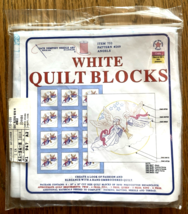 1 NEW PACKAGE OF 6 JACK DEMPSEY 18" ANGELS &amp; TRUMPETS WHITE QUILT BLOCKS... - $14.95