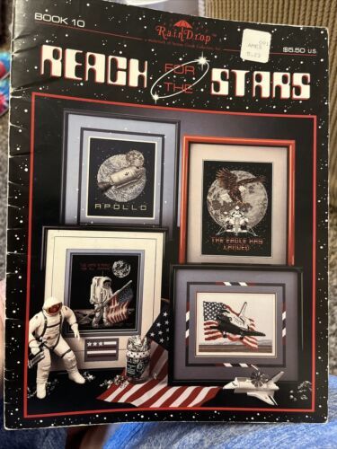 Vtg Raindrop Reach for the Stars Cross Stitch Pattern Space Apollo Voyager Nasa - $5.93