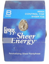 Ladies L&#39;eggs Sheer Energy Pantyhose B S Control Top Womens Hosiery Sheer Toe - £5.08 GBP