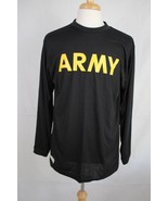US Army Issue Black &amp; Gold PT Physical Fitness Long Sleeve Shirt size Large - $27.06 CAD