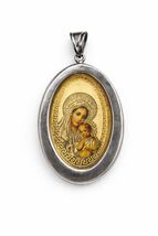 Vintage 925 Sterling Silver Orthodox Icon Pendant | Mother of God Theoto... - $90.00