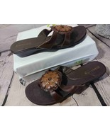 St. John&#39;s Bay Leather Sandals Floral Studded Embellished Womens Size 8M... - £11.15 GBP