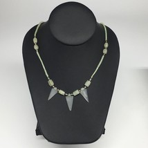 12.7g,2mm-27mm, Small Green Serpentine Arrowhead Beaded Necklace,19&quot;,NPH245 - £3.77 GBP