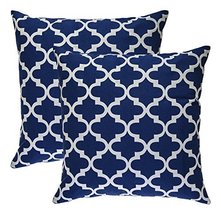 TreeWool (Pack of 2) Decorative Throw Pillow Covers Trellis Accent in 100% Cotto - £12.71 GBP