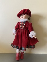 Vintage World Bazaars Porcelain Doll W A Sassy Red Dress Outfit  - £14.38 GBP