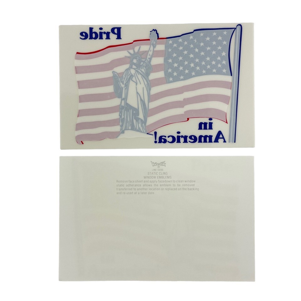 American Flag Sticker  Vinyl Cling Liberty 4th of July Patriotic Kwik-Stick Item image 2