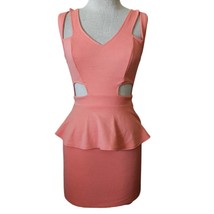 Peach Mini Bodycon Party Dress Size XS - £27.25 GBP