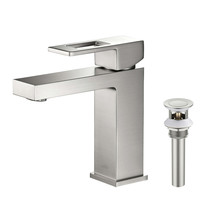 COMBO: Cubic Single Lavatory Faucet KBF1002BN + Pop-up Drain/Waste KPW10... - $147.83