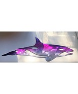 Killer Whale/Orca Metal Wall Art Decor 18&quot; x 7&quot;  Purple Tinged - $546.53 MXN