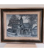 Antique Belgian Church Oil Painting Signed A De Clercq - Framed Monochro... - $230.34 CAD