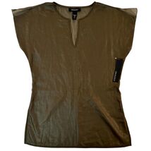 Ideology Tunic Top Women 4 Olive Sheer Polyester NWT Loops for Sash (No ... - $9.99
