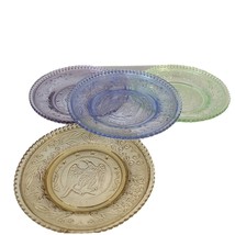Lot 4 Westmoreland 1831 Eagle Cup Plates Coasters 3.5” Blue Green Amber Amethyst - £23.69 GBP