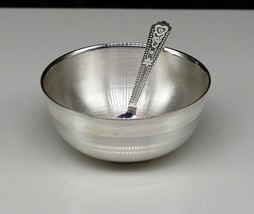 999solid sterling silver bowl &amp; spoon stay baby/kids healthy, silver ves... - £81.01 GBP