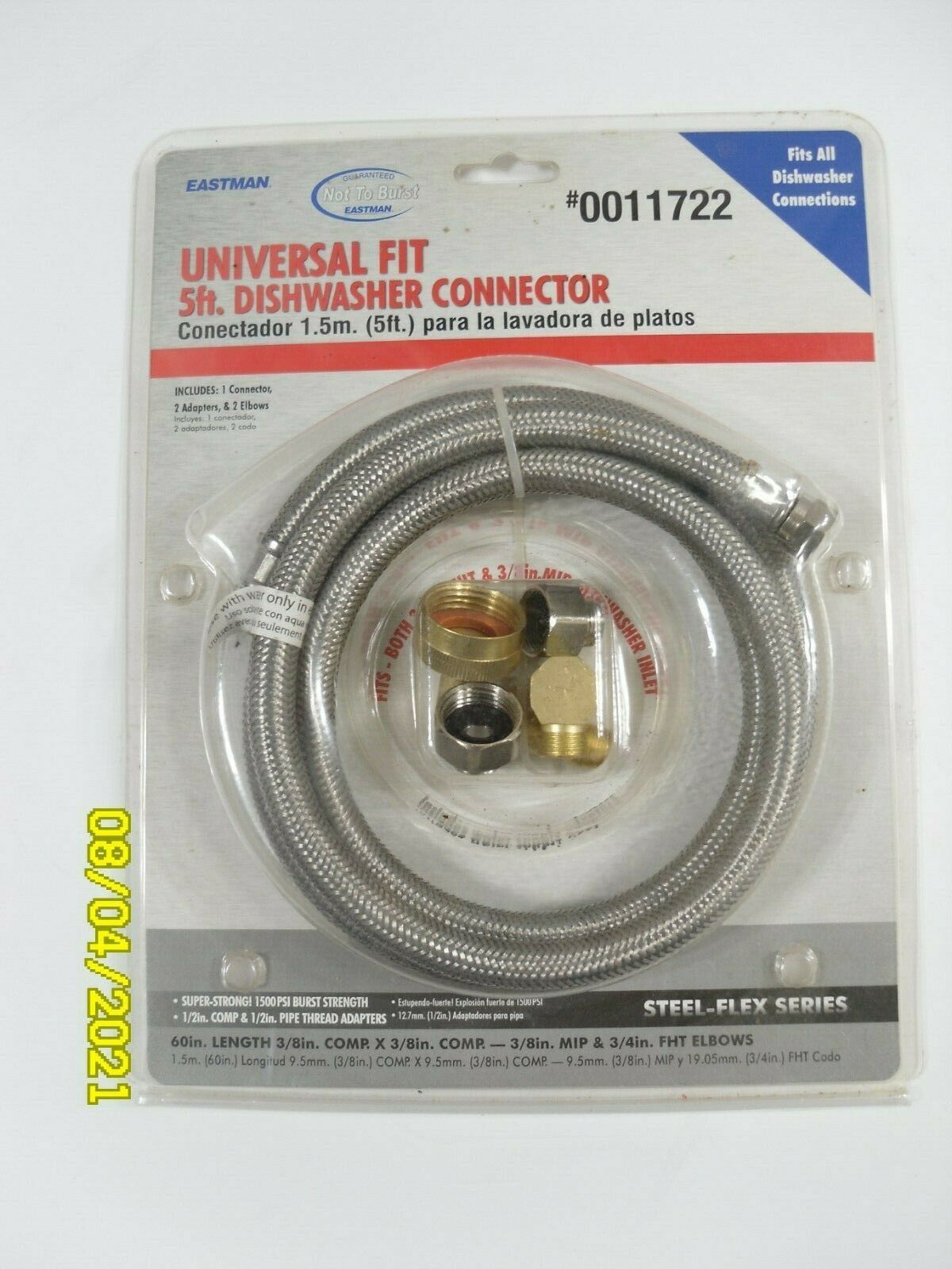 Eastman Universal Fit 5 Foot Dishwasher Connector #0011722 - $8.80