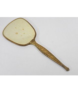 Vintage HAND MIRROR 13&quot; Long Ornate Gold Floral Design 1950&#39;s - $29.83 CAD