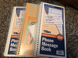 Tops 4003 Phone Message Book 400 Duplicate Carbonless Forms Lot Of 3 - £15.81 GBP