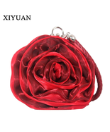 19 Colors Rose Flower Evening Bag for Ladies Silk Wedding Party Purses  - £23.37 GBP