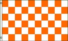 Orange and White Checkered 3x5 Polyester Flag - £3.96 GBP