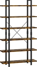 The Frapow 6 Tier Industrial Etagere Displaying Bookshelf With Metal Fra... - $229.99