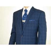 Mens Renoir 3 Piece Vested Suit Glenn Plaid Notch Lapel Business 278-2 Navy Blue image 4