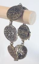 LUCKY BRAND Silver  Bronze tone Antiqued Coin Bracelet Magnet Closure - $8.59