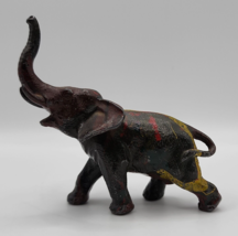 Vintage Multicolored Metal Trunk Up Lucky Elephant  Figurine - Made in J... - $24.18