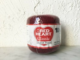 Red Heart Classic Crochet Thread - Size 10 Cotton - One Ball Color Burgundy - $6.60