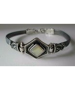 Natural Mother of Pearl Byzantine 925 Sterling Silver Bracelet 7&quot; - £46.96 GBP