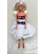 1966 Mattel Twist &amp; Turn Barbie Blond Hair Blue Eyes Knees Bend 1976 Head - £12.57 GBP