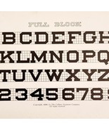 Full Block Font Example 1899 Victorian Craft Supply Art Drawing Ephemera... - $27.10 CAD