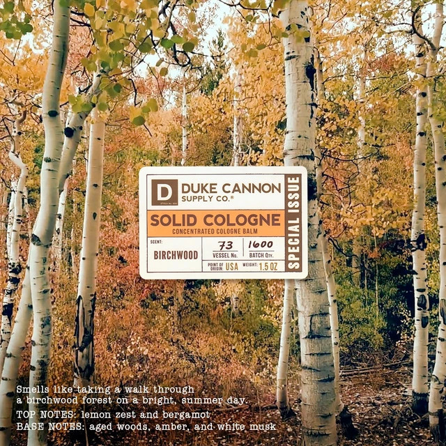 Duke Cannon Solid Cologne for Men – Birchwood Fresh Masculine Balm 1.5 oz Item image 2