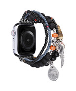 Black Agate bracelet for apple watch band Boho Charm Bracelet for iWatch - $24.99